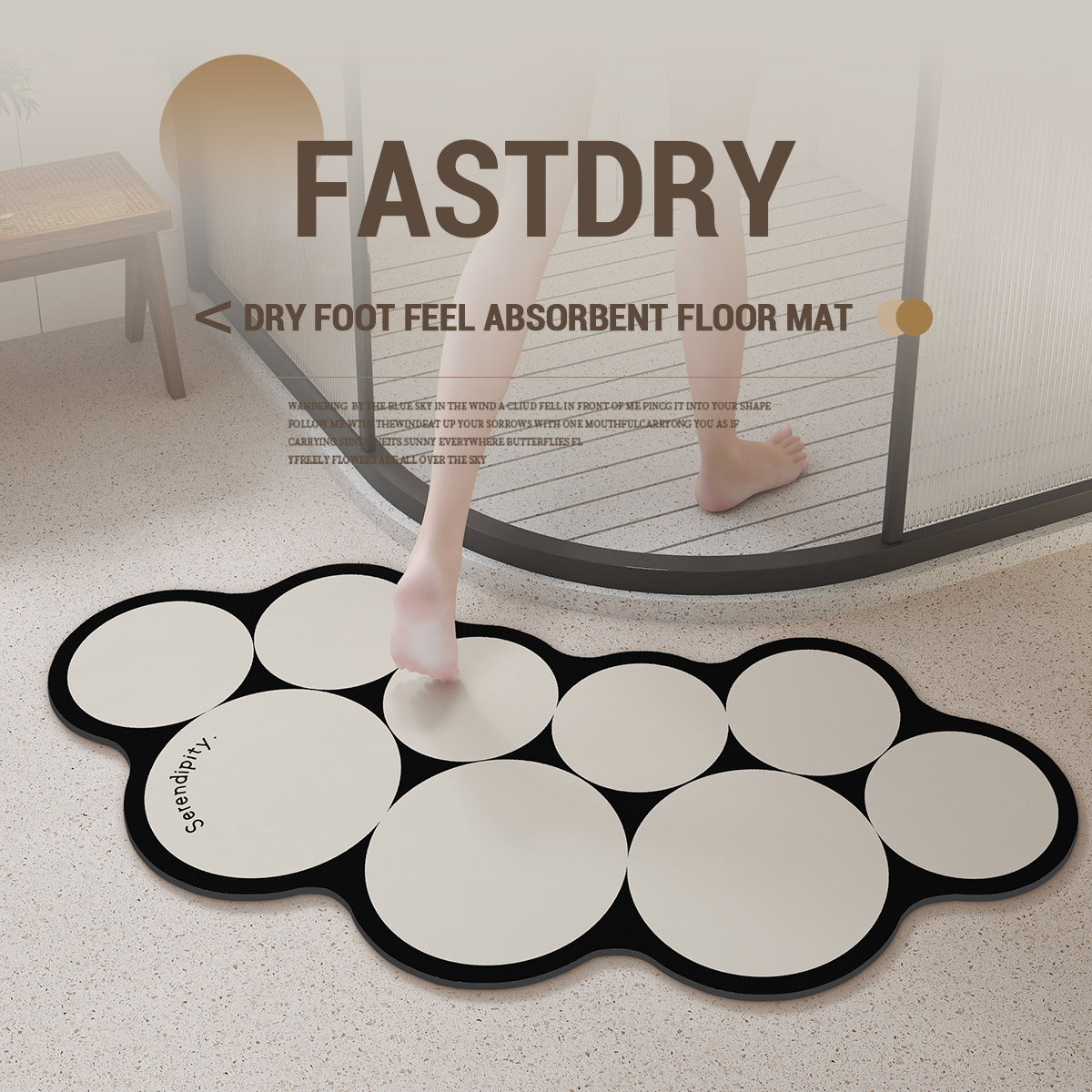 Quick Dry Diatomite Bath Mat - Diatomite Bath Mat Bathroom Carpet Quick