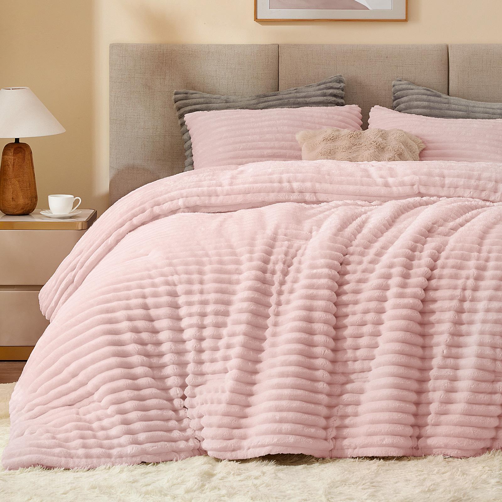 Fluffy Fleece Comforter King Size - Super Soft Fluffy Fleece Comforter Set