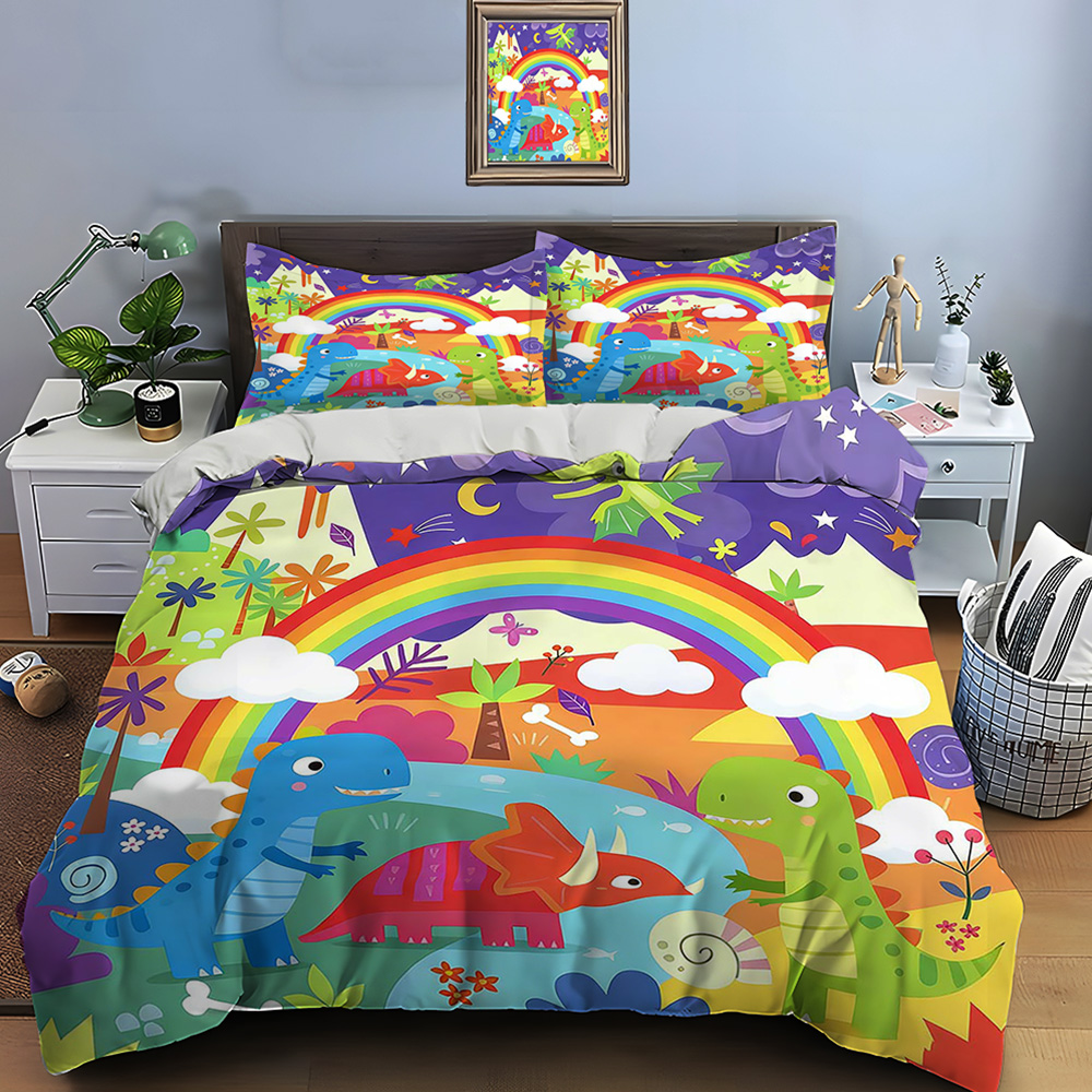 Cartoon Dinosaur World and Rai - Duvet Cover Sets With Zipper 评论和价格