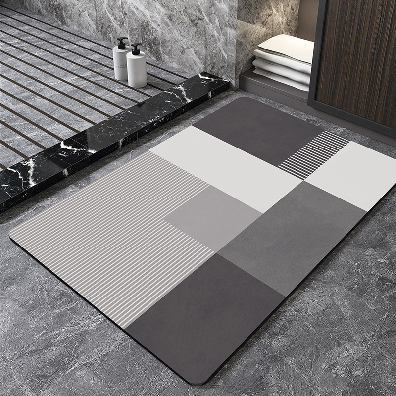 Nordic Geometric Diatomite Bat - Quick Dry Diatomite Bath Mat 评论和价格
