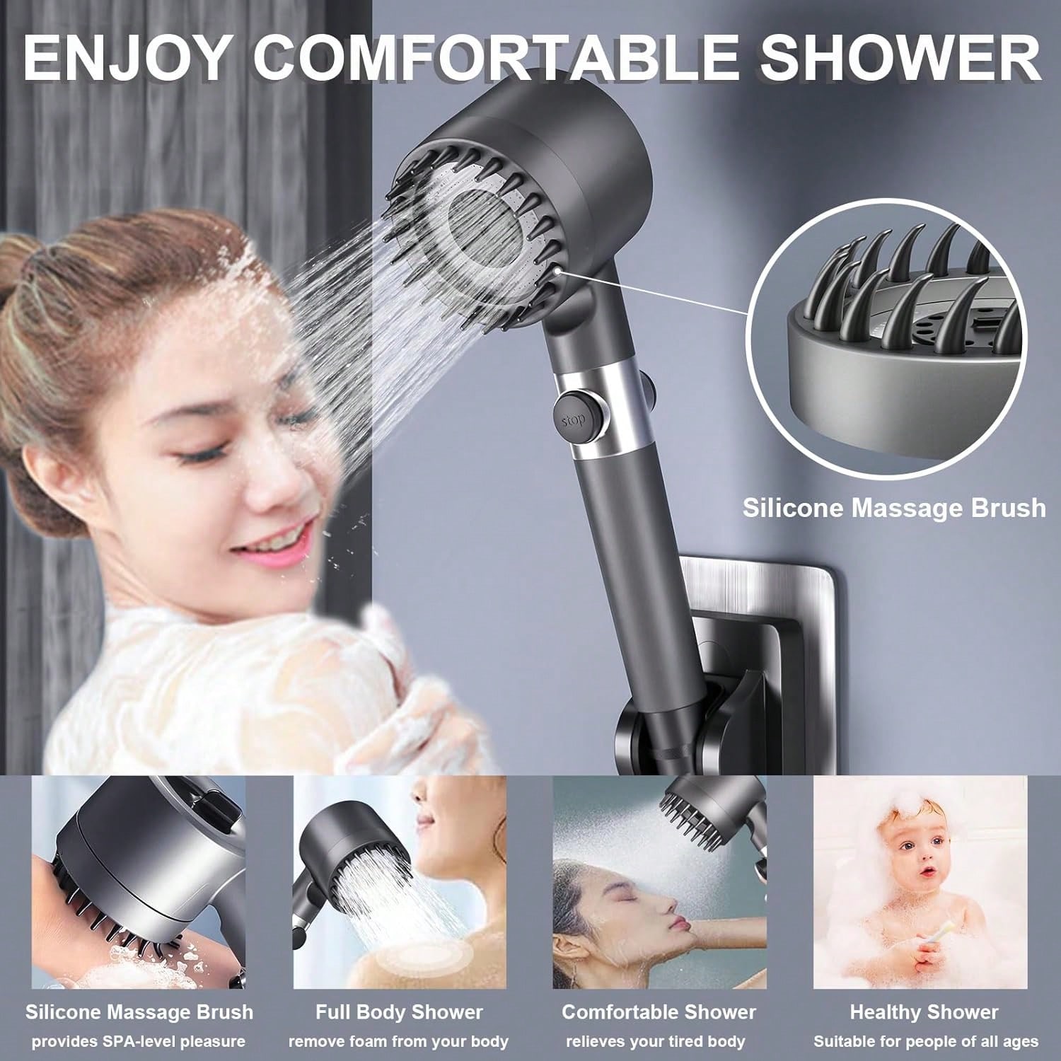 High-Pressure Handheld Shower  - High Pressure Shower Head Handheld 评论和价格