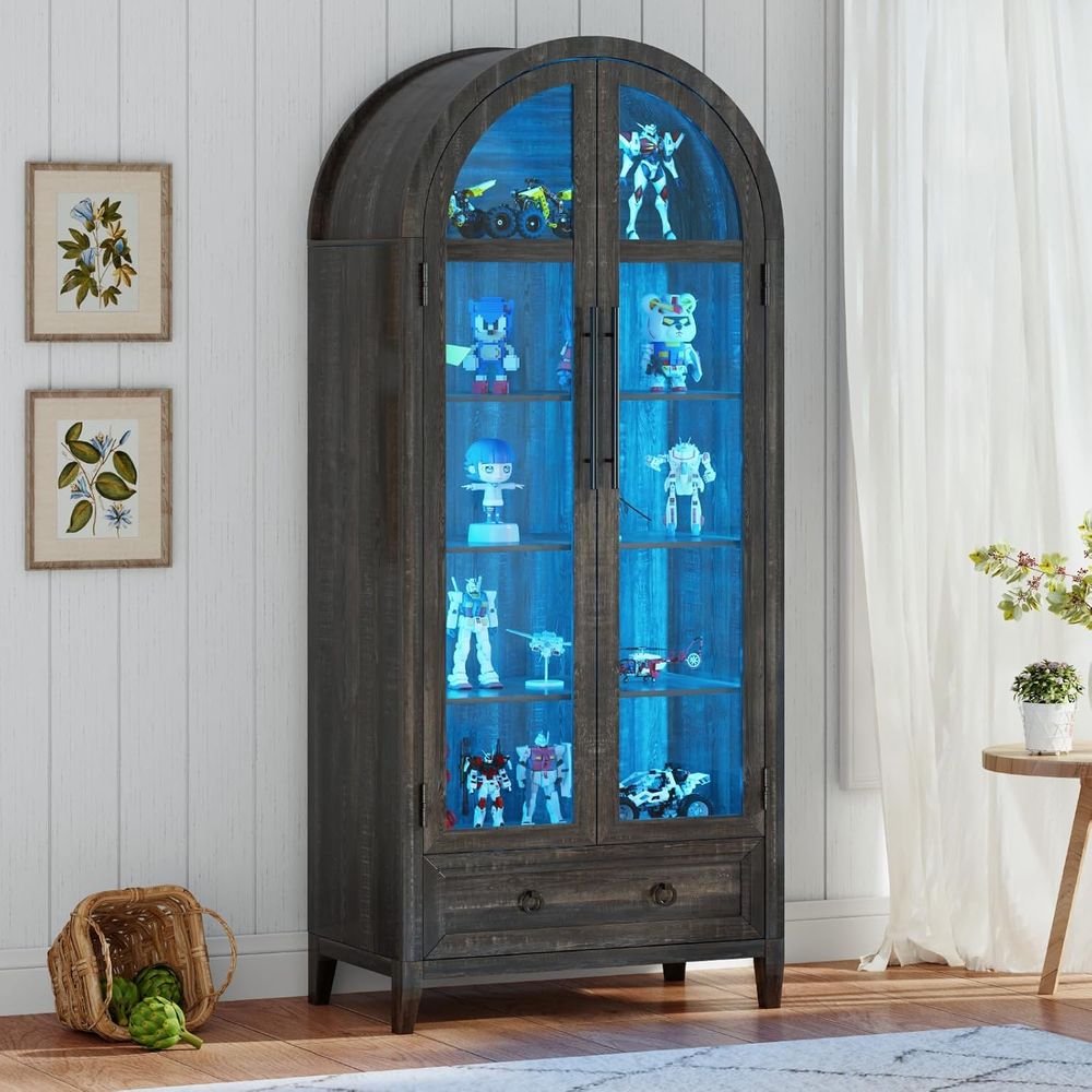 73 Arched Glass Display Cabine - Lighting 评论和价格