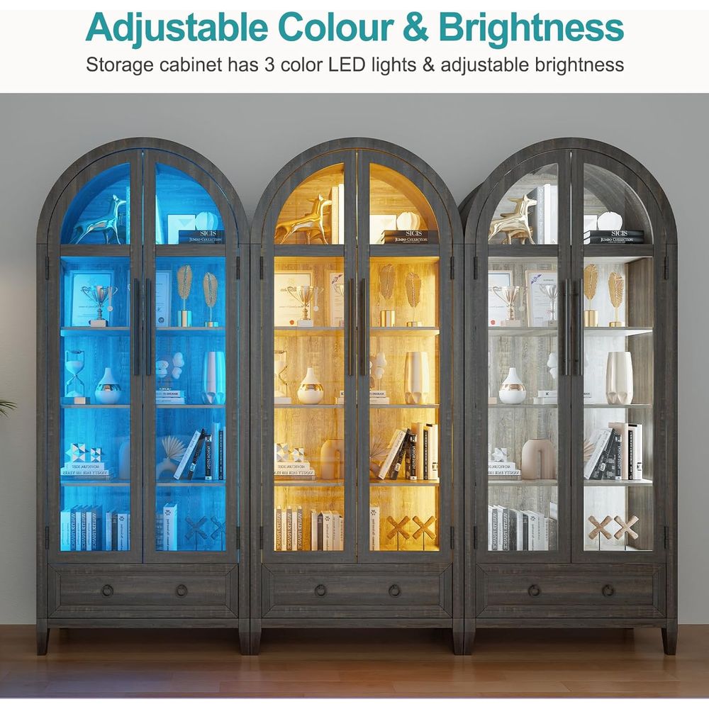 73 Arched Glass Display Cabine - Lighting 评论和价格