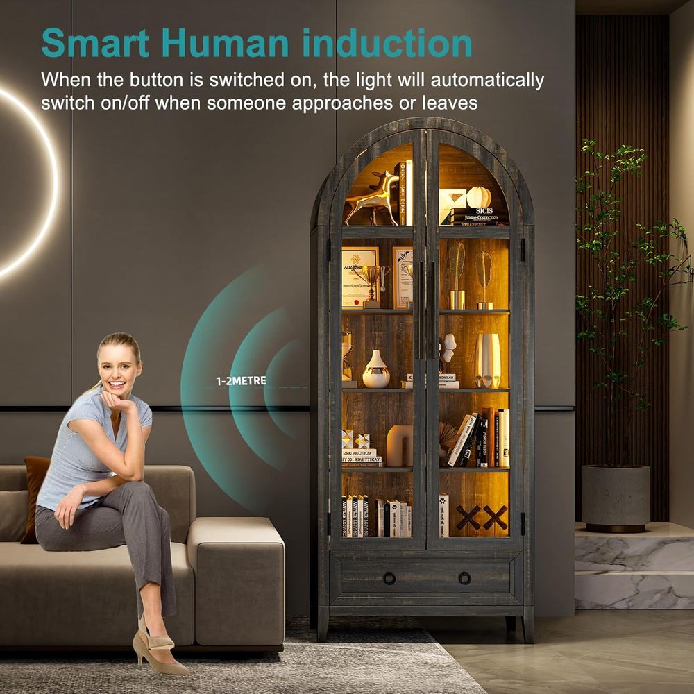 73 Arched Glass Display Cabine - Lighting 评论和价格