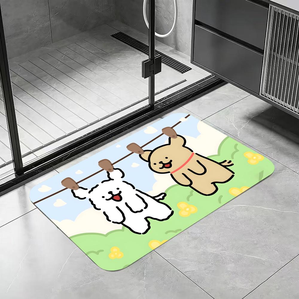 Anime L-LINE FRIENDS Puppy Flo - Quick Dry Diatomite Bath Mat 评论和价格