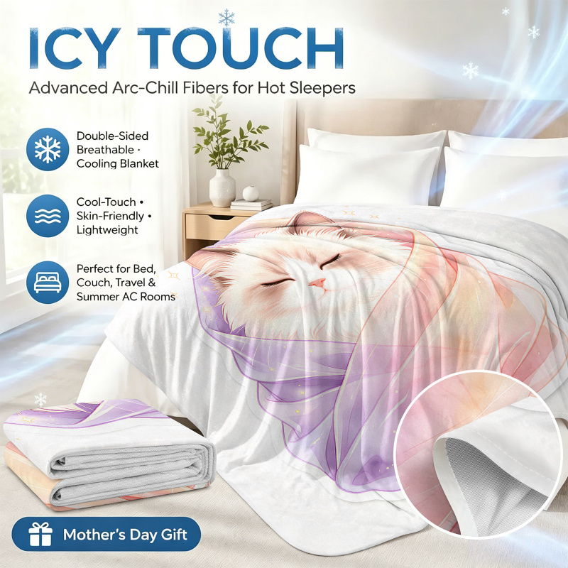 Cartoon Cat Print Home Textile - Cooling Blanket Hot Sleepers 评论和价格