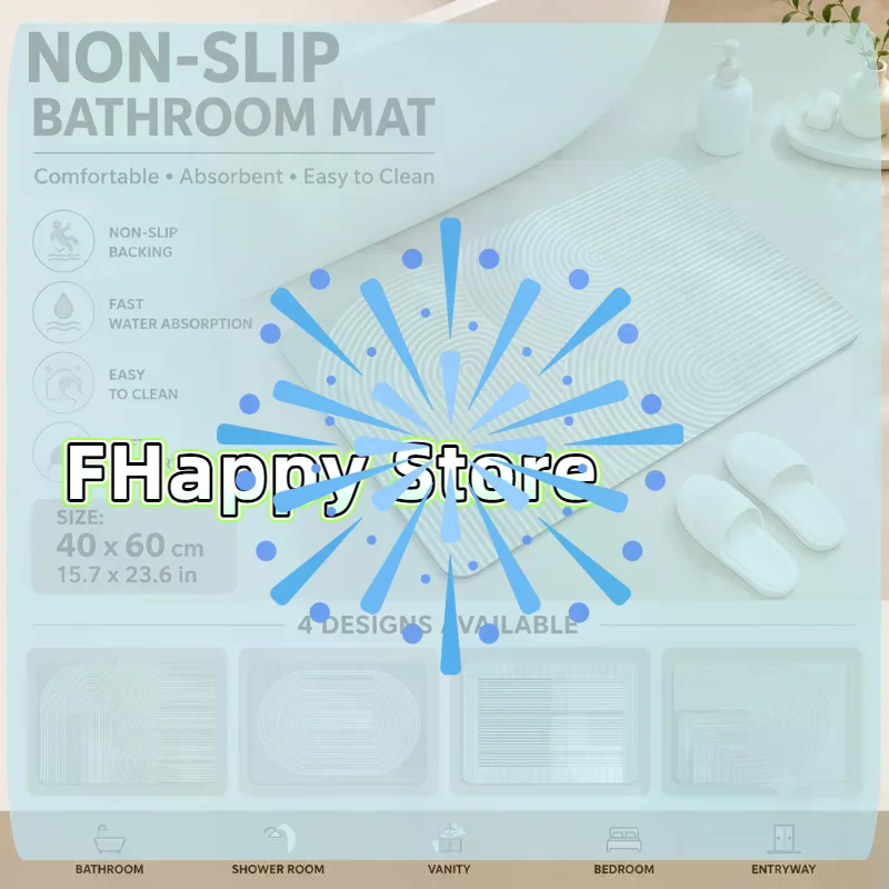 [MA]Beige Striped Diatomite Ba - Quick Dry Diatomite Bath Mat 评论和价格