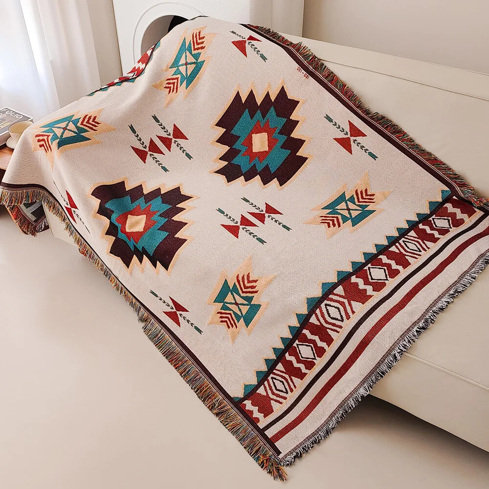 Oversized Boho Aztec Blanket w - Boho Throw Blanket Fringe 评论和价格