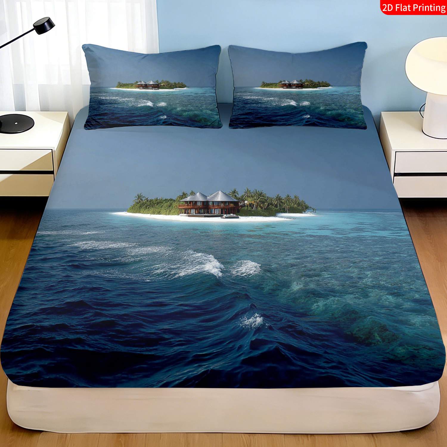 Tropical Island Bedding Set Pa - Fitted Bed Sheets Deep Pocket 评论和价格