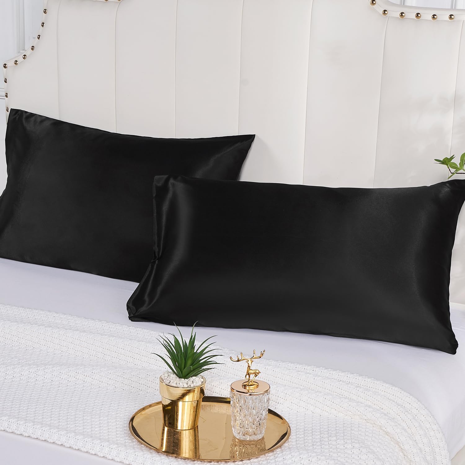 2 Pack Satin Pillowcase for Ha - Satin Silk Pillowcase Hair Skin 评论和价格