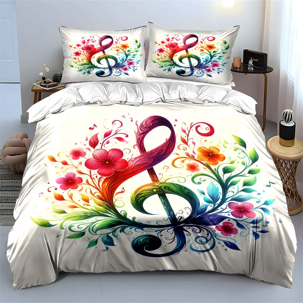 Vibrant floral entwined musica - Duvet Cover Sets With Zipper 评论和价格