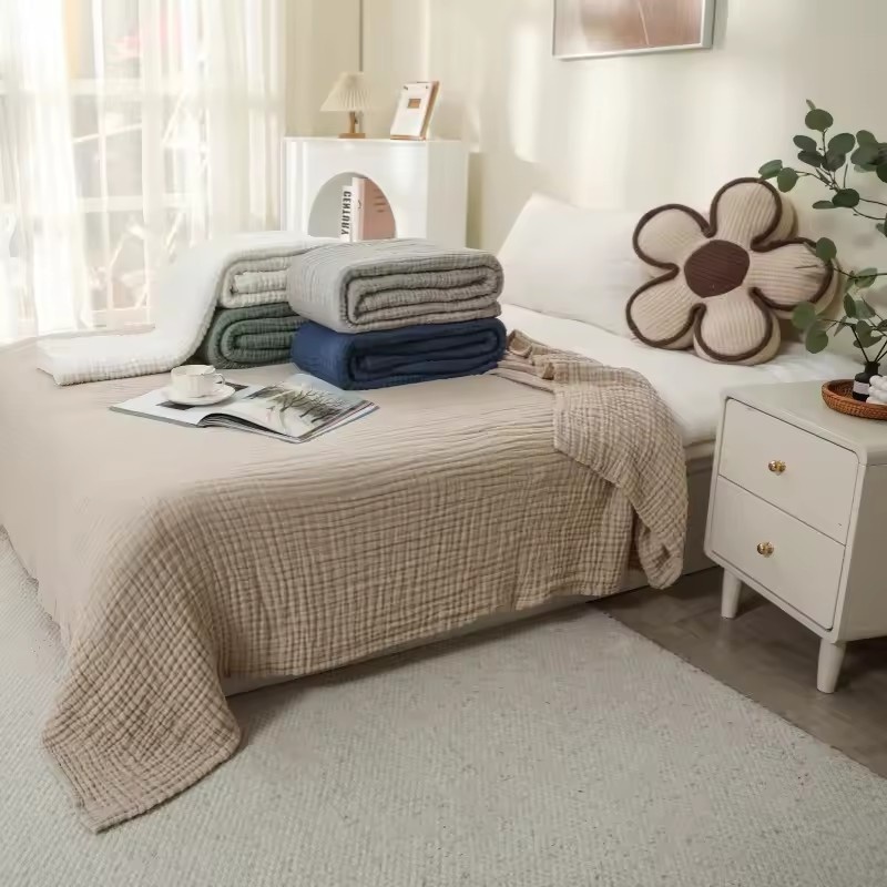 6 Layers Cotton Muslin Blanket - Muslin Cotton Bedspread 评论和价格