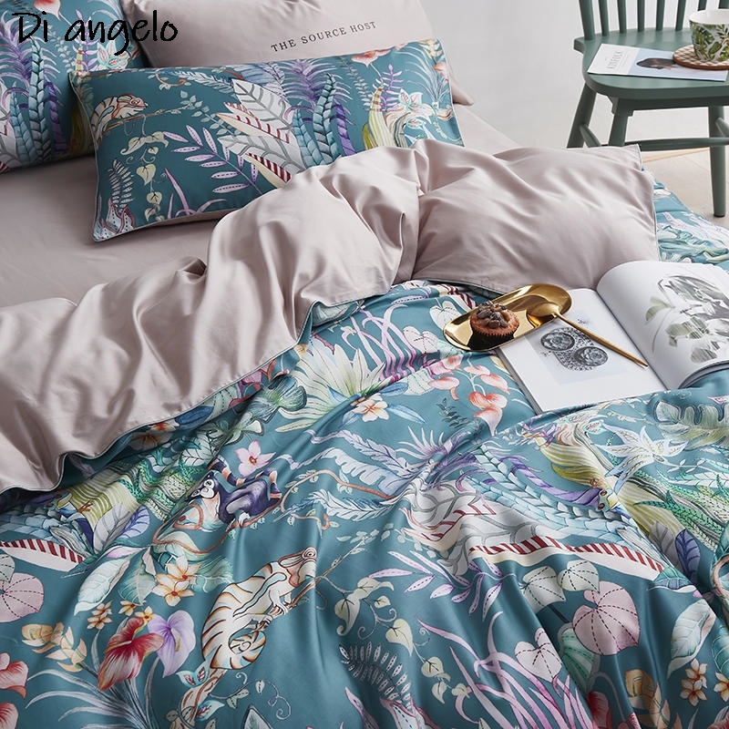 600TC 4Pcs Egyptian Cotton Flo - Aesthetic Floral Duvet Cover 评论和价格