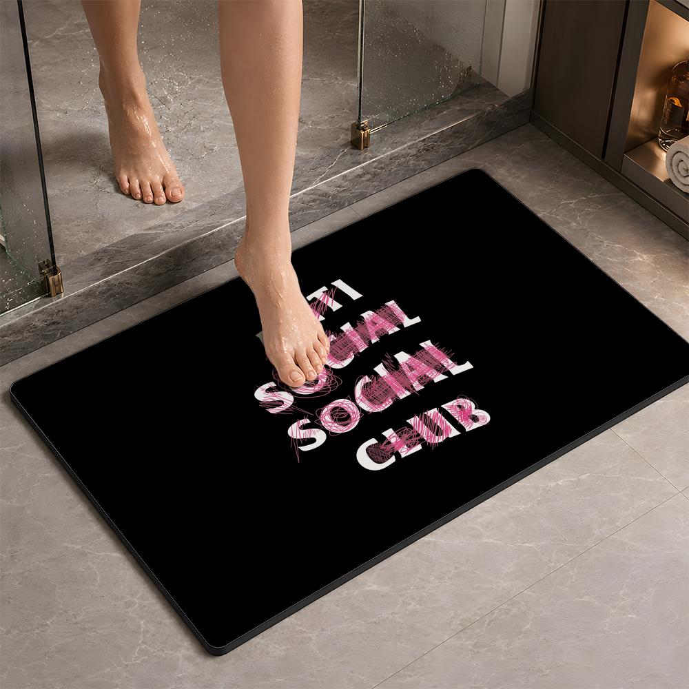 Fashion A ANTI SOCIAL SOCIAL C - Quick Dry Diatomite Bath Mat 评论和价格