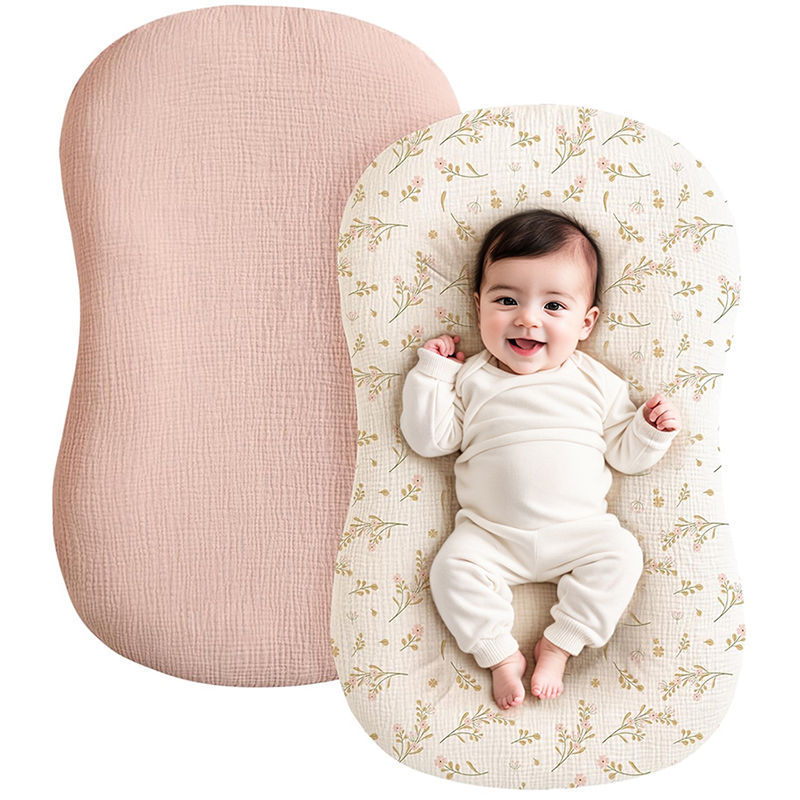 2PCS Baby Lounger Cover Muslin - Muslin Cotton Bedspread 评论和价格