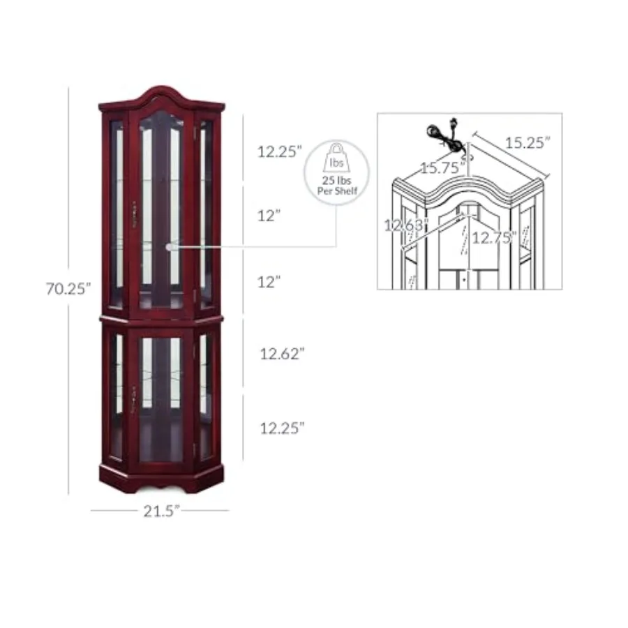 Lighted Corner Display Curved  - Storage & Organization 评论和价格
