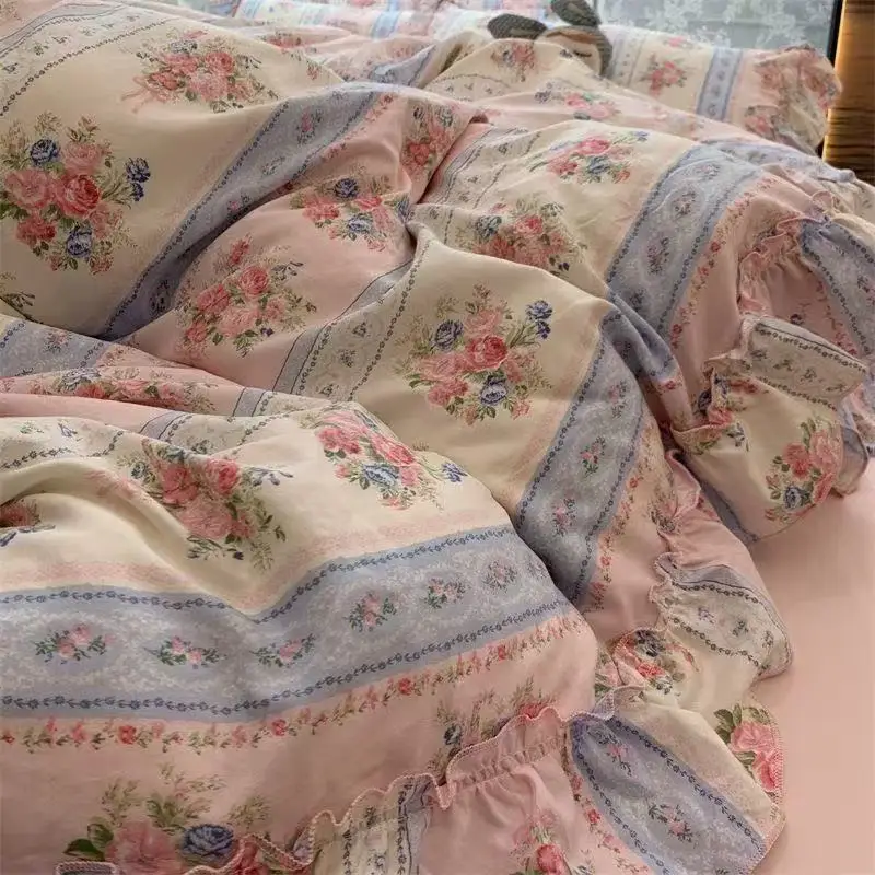 Korean Style Princess Floral B - Aesthetic Floral Duvet Cover 评论和价格
