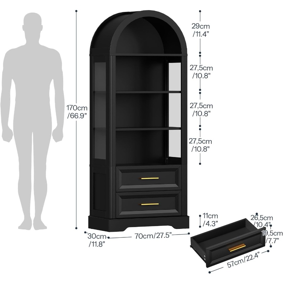 Display Cabinet, Tall Arched B - Storage & Organization 评论和价格