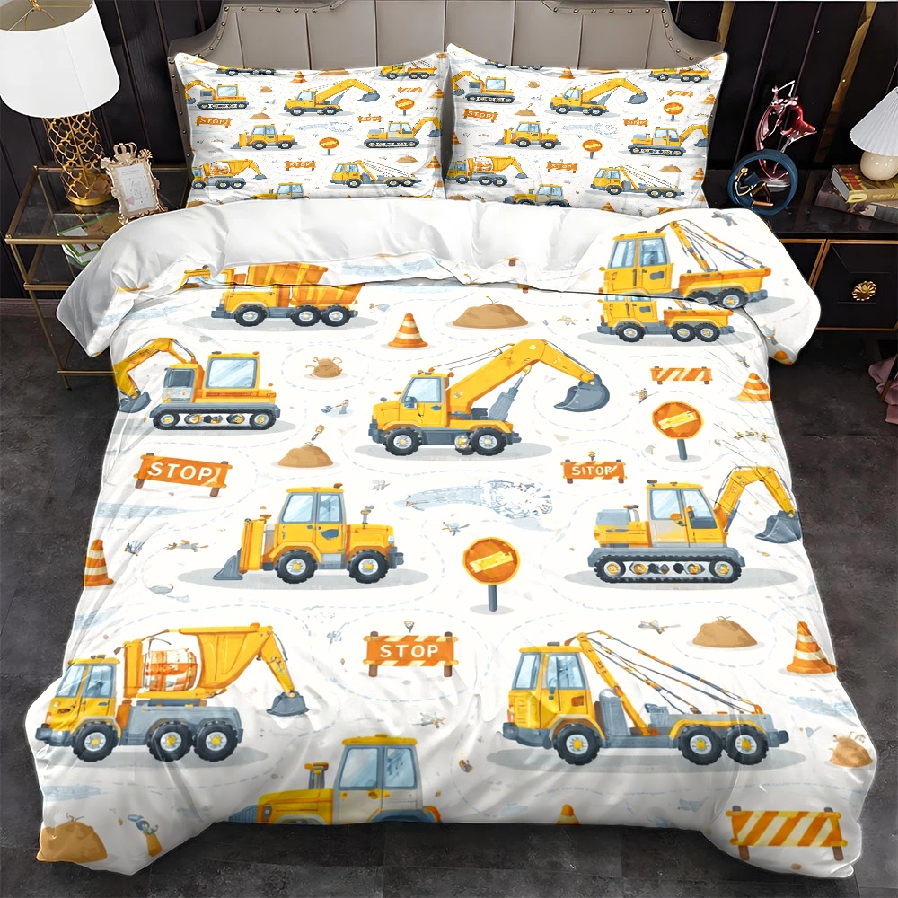 Construction Vehicle Themed Du - Duvet Cover Sets With Zipper 评论和价格