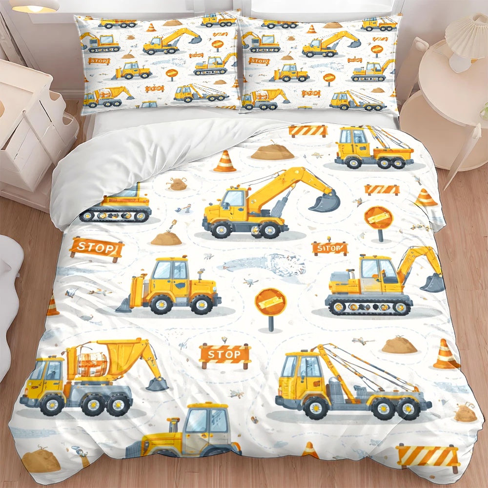 Construction Vehicle Themed Du - Duvet Cover Sets With Zipper 评论和价格