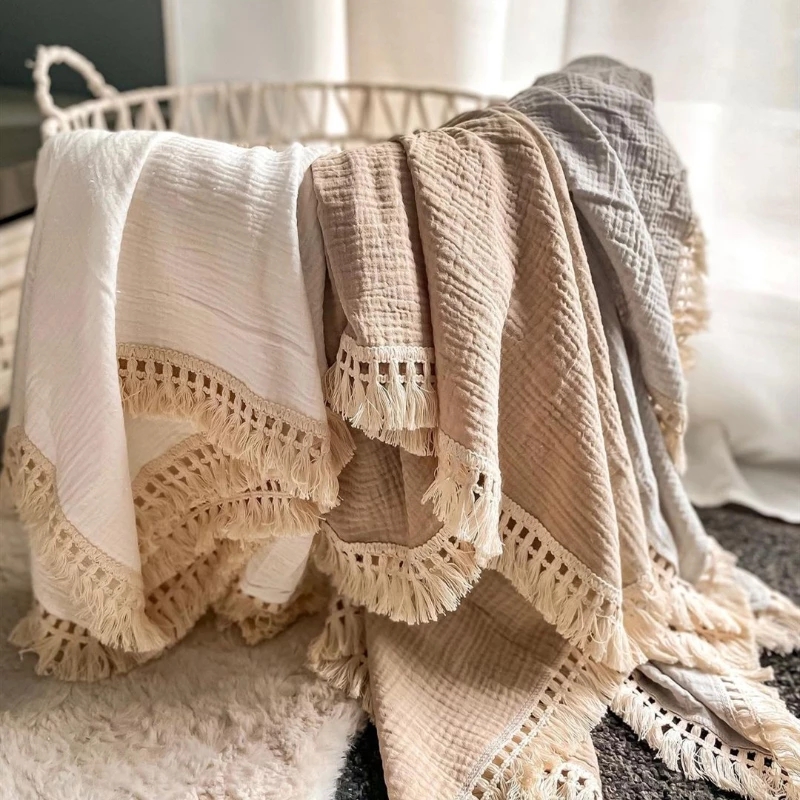Cotton Muslin Swaddle Blankets - Muslin Cotton Bedspread 评论和价格