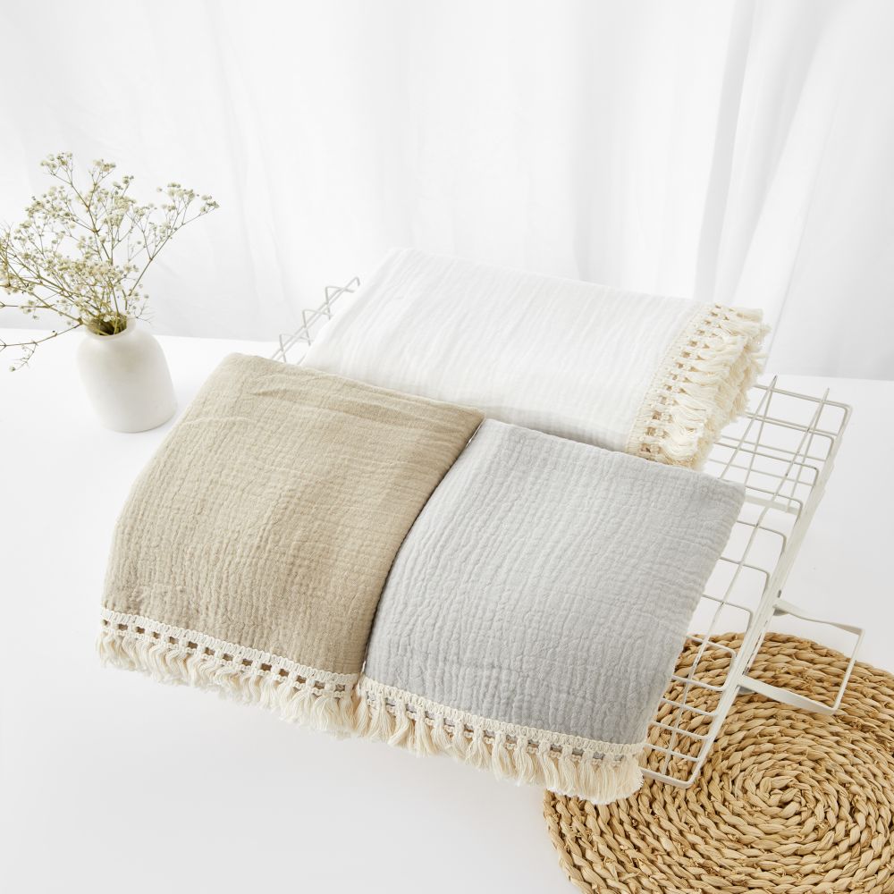 Cotton Muslin Swaddle Blankets - Muslin Cotton Bedspread 评论和价格