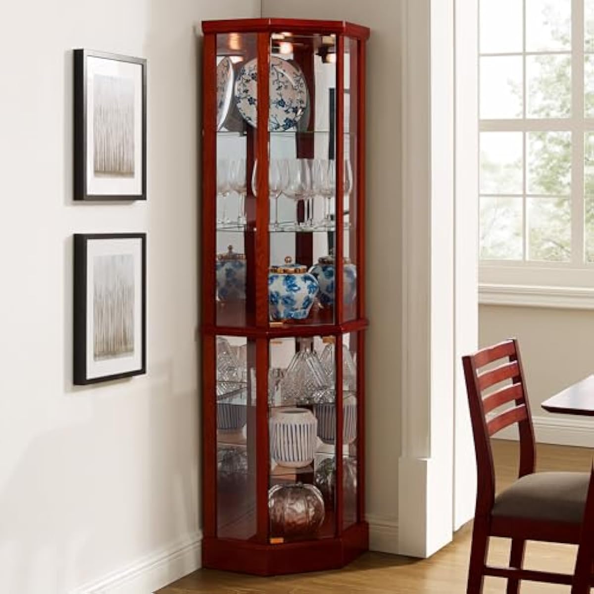 Tall Lighted Curio Cabinet 70  - Lighting 评论和价格