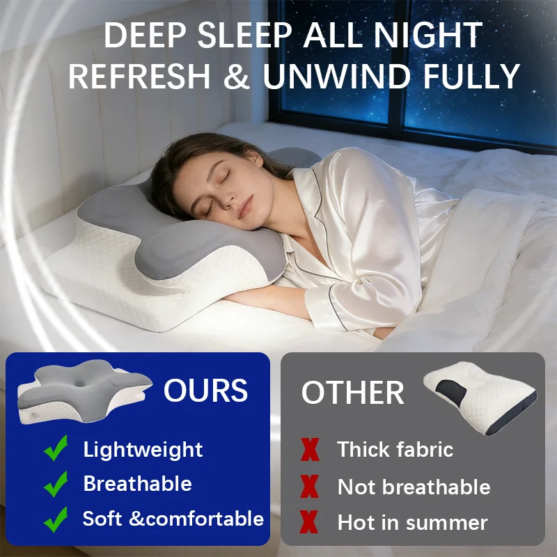 Memory Foam Pillow Cervical Pi - Memory Foam Orthopedic Pillow Neck Pain 评论和价格