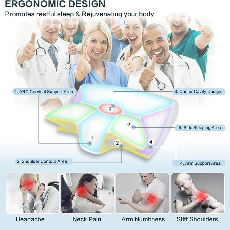 Orthopedic Contour Neck Pillow - Memory Foam Orthopedic Pillow Neck Pain 评论和价格