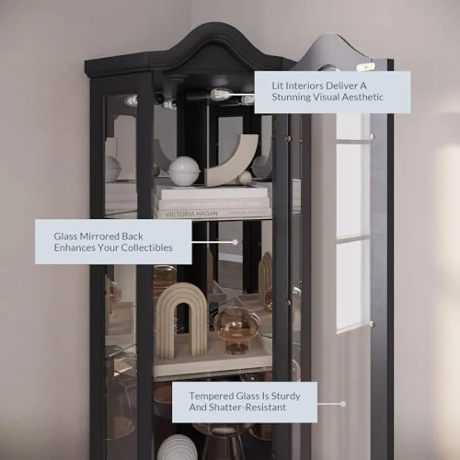Lighted 3-side glass display c - Kitchen 评论和价格