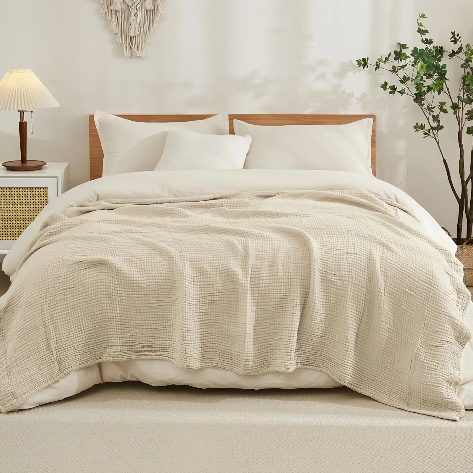 100% Cotton Blanket for Bed So - Muslin Cotton Bedspread 评论和价格