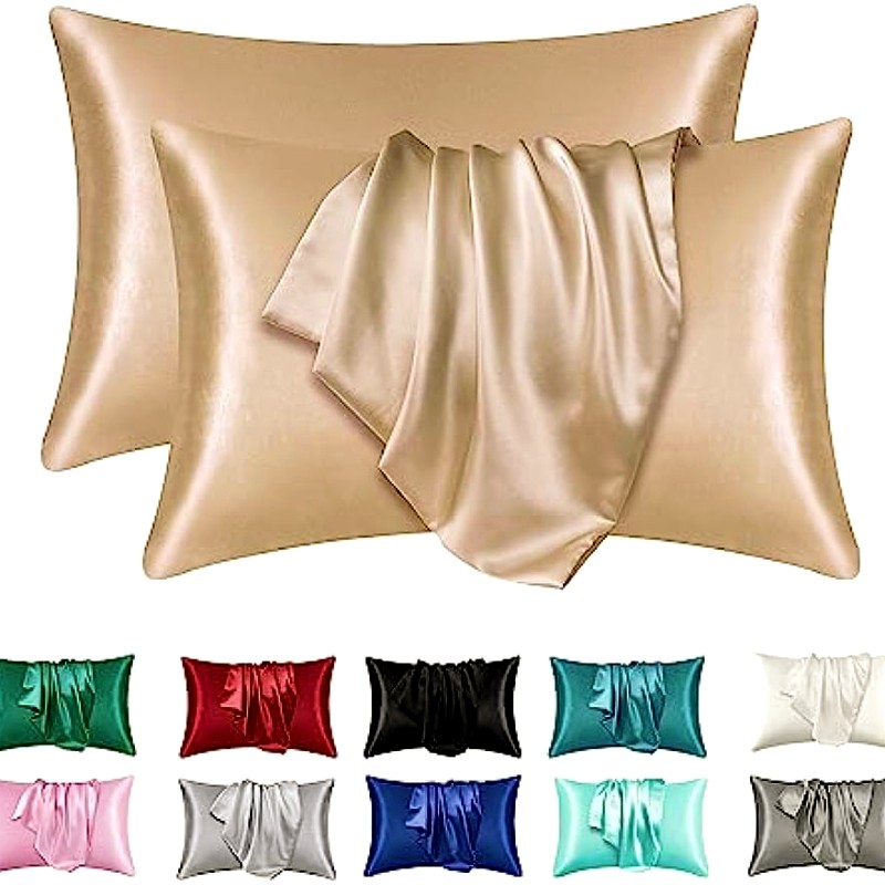 2pcs Satin Silk Pillowcase for - Satin Silk Pillowcase Hair Skin 评论和价格
