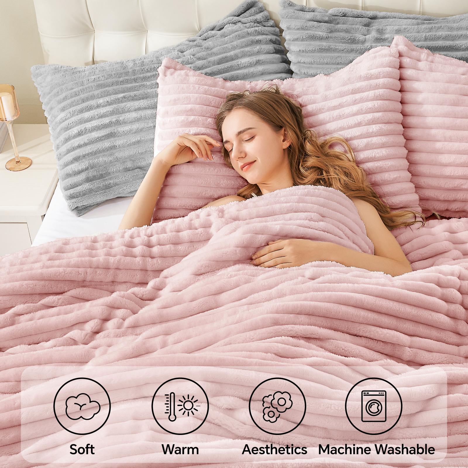 Super Soft Fluffy Fleece Comfo - Fluffy Fleece Comforter King Size 评论和价格