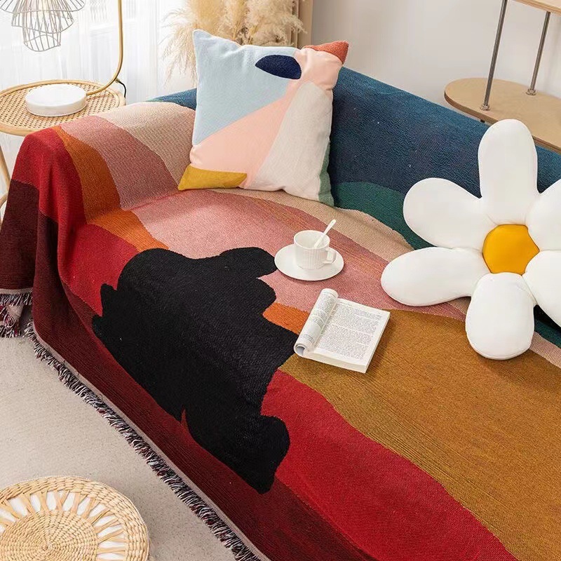 Abstract Art Sofa Blanket Boho - Boho Throw Blanket Fringe 评论和价格