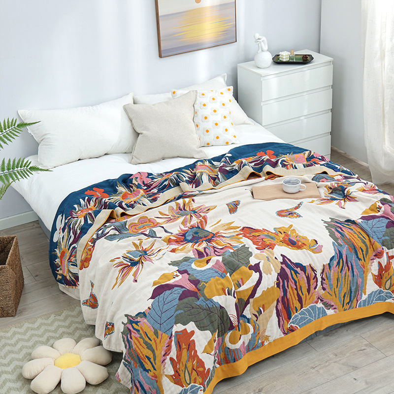 Simple Cotton Blanket Muslin G - Muslin Cotton Bedspread 评论和价格