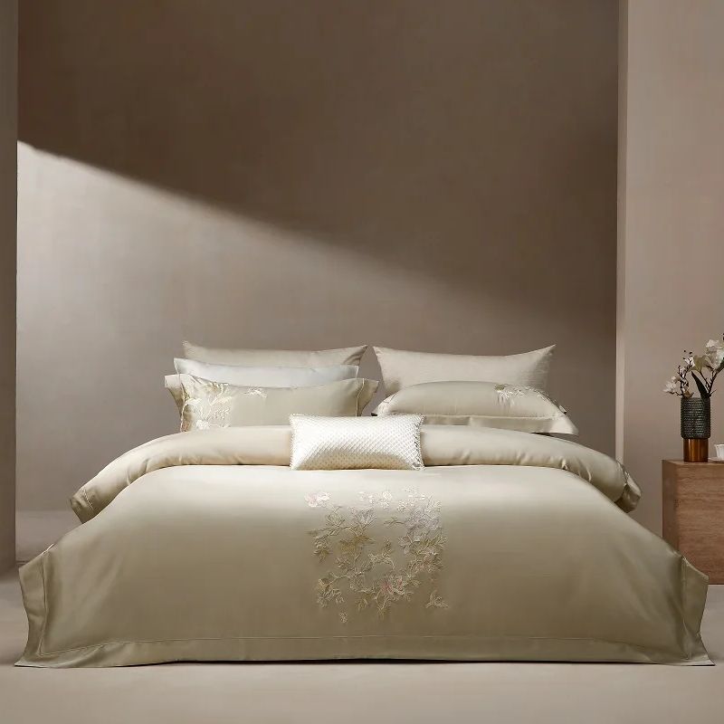 High Precision Brocade Lyocell - Aesthetic Floral Duvet Cover 评论和价格