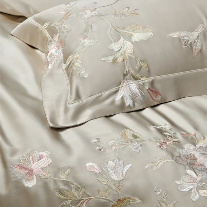 High Precision Brocade Lyocell - Aesthetic Floral Duvet Cover 评论和价格