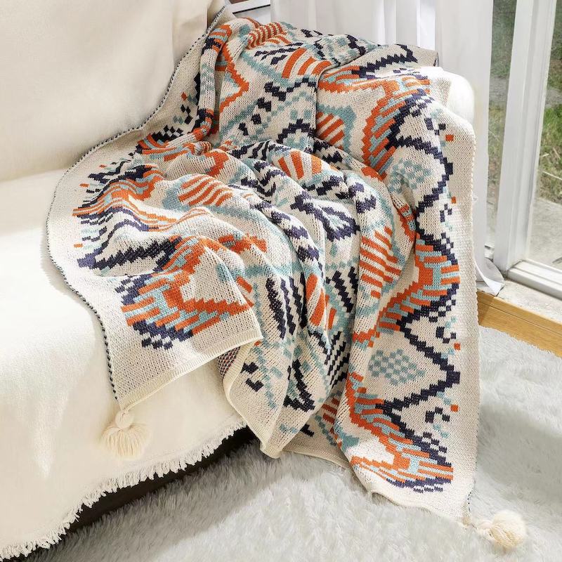 Boho Southwestern Fringed Thro - Boho Throw Blanket Fringe 评论和价格