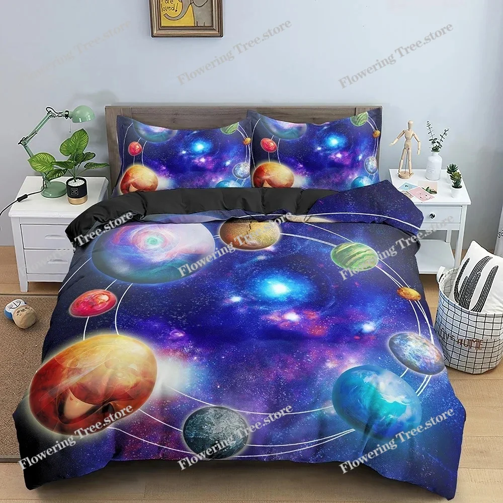Galaxy Space Bedding Set 3D Un - Duvet Cover Sets With Zipper 评论和价格