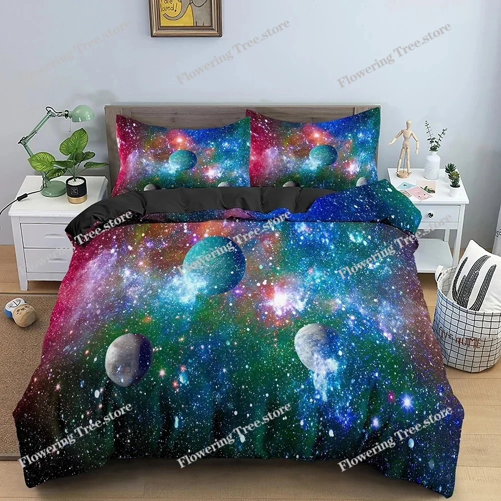 Galaxy Space Bedding Set 3D Un - Duvet Cover Sets With Zipper 评论和价格