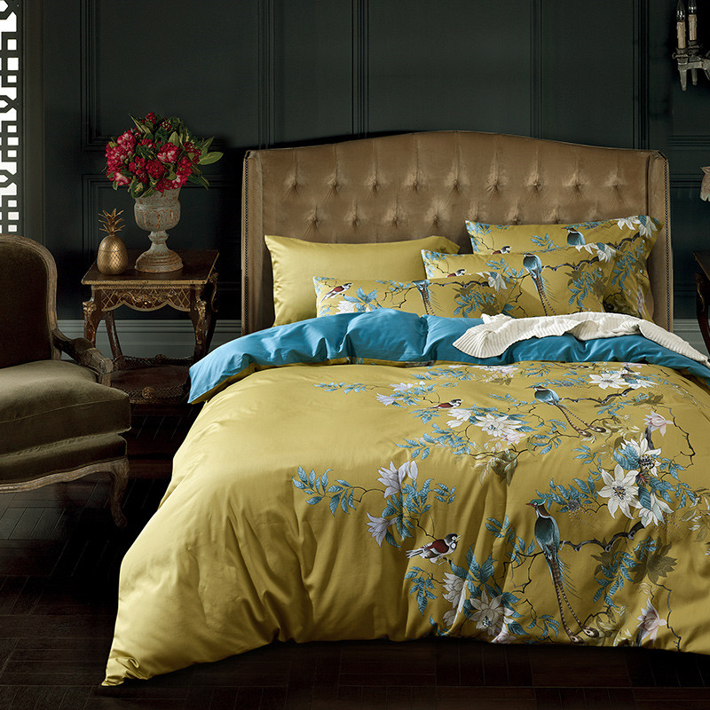 Luxury 600TC Egyptian Cotton B - Aesthetic Floral Duvet Cover 评论和价格