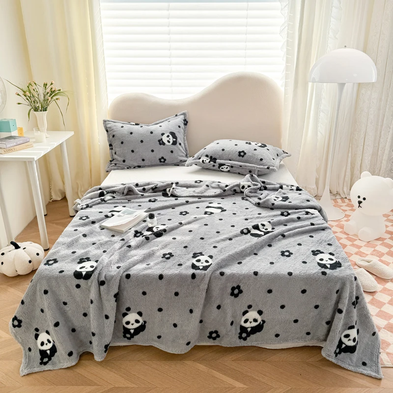 Panda Printed Fluffy Plush Fle - Fluffy Fleece Comforter King Size 评论和价格
