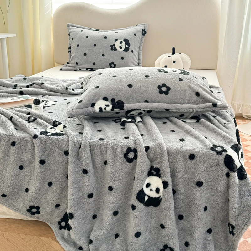 Panda Printed Fluffy Plush Fle - Fluffy Fleece Comforter King Size 评论和价格