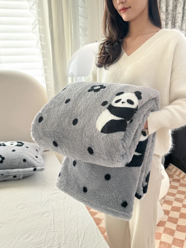 Panda Printed Fluffy Plush Fle - Fluffy Fleece Comforter King Size 评论和价格